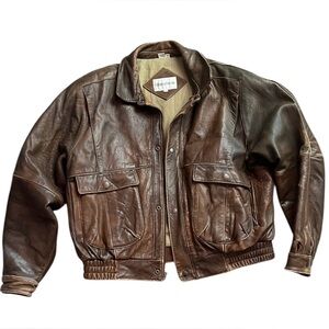 Charles Klein Men’s Leather Bomber Jacket